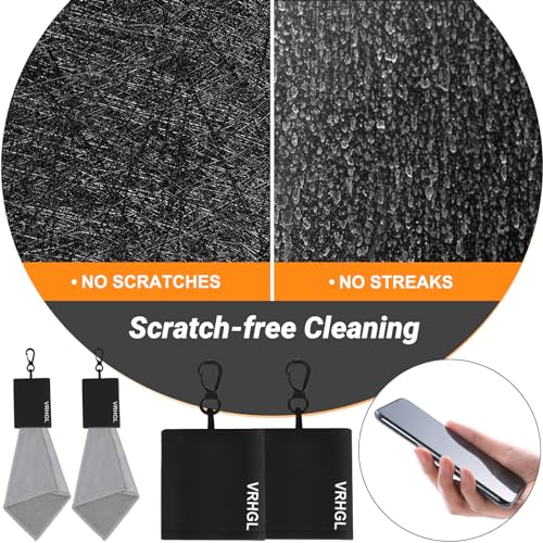 2 Sided Portable Glasses Cleaner Cloth Keychain,Reusable Glasses Cleaning Kit Travel,Microfiber Eye Glasses Lens Cleaning Cloth Wipes Kit with Pouch,Black 6X 6-Inch - color: Black