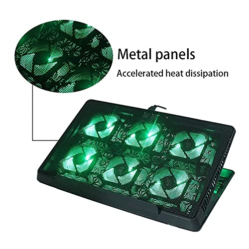 Cooling Pad Gaming Laptop Cooler - USB Powerful Laptop Cooling Pad with 6 Fans Quiet Slim, Light Weight Fits for 15.6-17Inch Notebook Very Silent