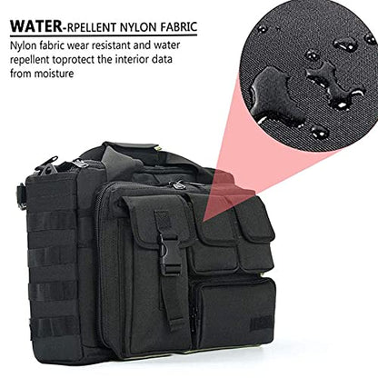 Tactical Briefcase, tactical computer bag 14.1" 15.6 In Men's Military Laptop Messenger Multifunction Briefcase for Men