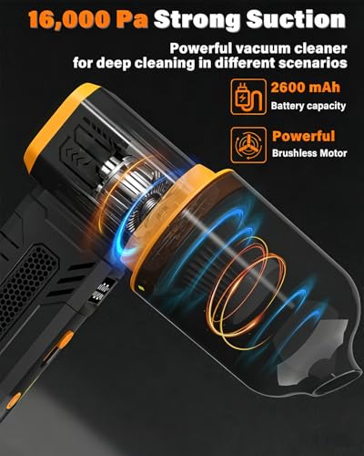 FT08 Compressed Air Duster, 1-10 Stepless Speed Adjustable | Powerful Electric Dust Blower with Display , 130000RPM Brushless Motor, Jet Fan for Keyboard PC Car Outdoor, Black, 2-in-1 - color: Black, 2-in-1