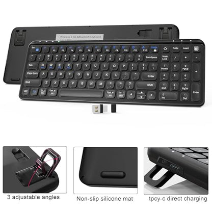 Wireless Bluetooth Keyboard, Multi-Device 99 Keys, Black - color: Black-99Key
