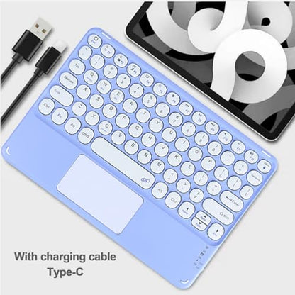Thanice Wireless Keyboard with Touchpad,Ultra-Slim Portable Rechargeable Bluetooth Keyboard,Ipad Keyboard with Trackpad for OS Android Windows Devices(Purple) - color: purple