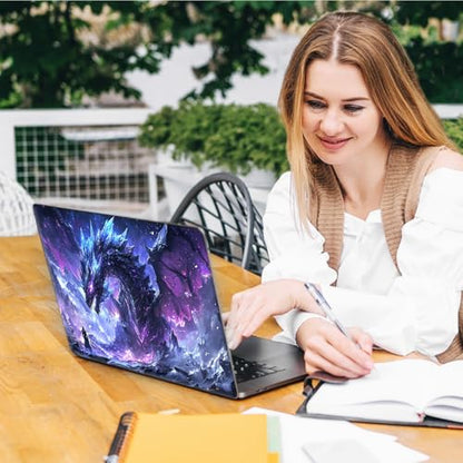 Laptop Skin Sticker Decal, Universal Reusable Vinyl Laptop Cover for 12" 13" 13.3" 14" 15" 15.4" 15.6" Notebook PC, Waterproof Scratch-Resistant with 2 Wrist Pads, Easy to Apply & Remove,C Dragon - color: C Dragon