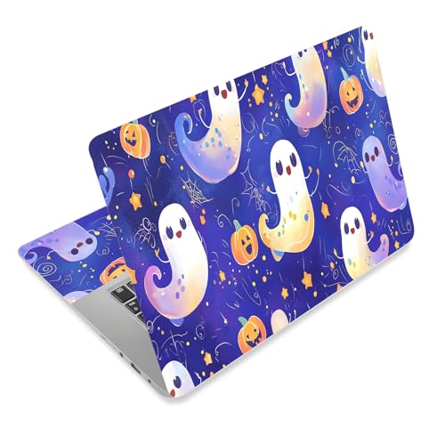 Laptop Skin Sticker Decal for 12 13 13.3 14 15 15.6 in, Universal Vinyl Waterresistant Protector Cover for Notebook PC Netbook, Computer Decor for Women Girls Cute Ghosts & Pumpkins - color: Cute Ghosts & Pumpkins