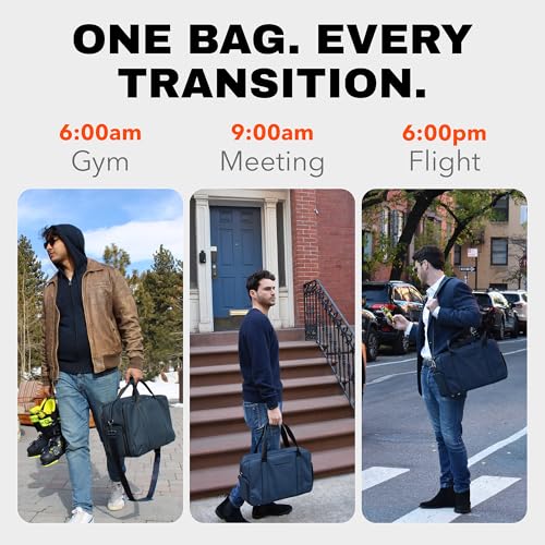 The FTL Pro Mens Travel Bag - 30L Premium Work to Gym Weekender Duffel with Garment Bag, Shoe Space & 18" Laptop Sleeve - Organized Athletic Business Carry On Hybrid, Fits Under Airplane Seat - Blue - color: Essex Blue, style: Pro