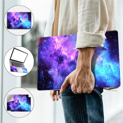 Universal Laptop Skin, DIY Cut-to-Fit Vinyl Cover Compatible with HP, Dell, Lenovo, Mac (13.3" to 15.6"), Anti-Scratch, No Residue & Bubble-Free Protective Decal Sticker, Blue Purple Galaxy Sky - color: Blue Purple Galaxy Sky