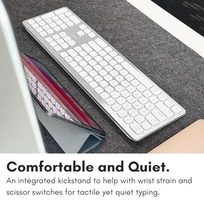 Macally Premium Bluetooth Keyboard for Mac - Compatible Apple Keyboard with Numeric Keypad - Multi Device Wireless for MacBook Pro/Air, Mac mini Pro, iMac, Laptop