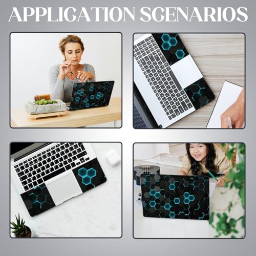 SUPERDANT Laptop Notebook Skin Sticker Cover Decal Laptop Protector Notebook PC Computer Art Protector Universal Notebooks Vinyl Decals Fits 12" 13" 13.3" 14" 15" 15.4" 15.6 inch Black Honeycomb
