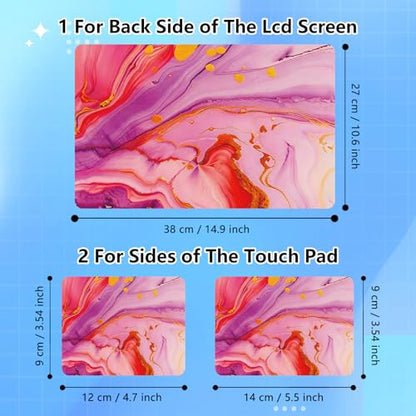 Universal Laptop Skin Sticker Decal for 11.6”12" 13" 13.3" 14" 15" 15.4" 15.6" Reusable Waterproof Scratch-Scratch Resistant Protective Vinyl Laptop Notebook Skin Stickers - Pink Marble - color: Pink Marble