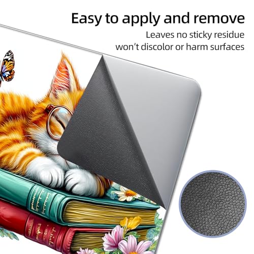 Universal Laptop Skin Sticker Decal, 12"-15.6" Aesthetic Vinyl Wrap, Sleeping Cat with Glasses Waterproof Notebook Cover Art Protector for MacBook HP Dell Lenovo, Fits 13" 14" 15" 15.6" - color: Sleeping Cat with Glasses