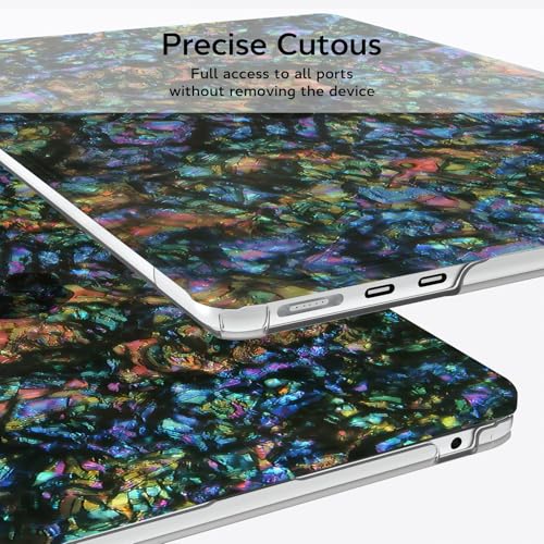 B BELK Compatible with MacBook Air 13 inch Case M5 2026-2022 M4 M3 M2 A3449 A3240 A3113 A2681, Plastic Hard Shell+Keyboard Cover+Screen Protector for MacBook Air 13.6 inch Case, Shiny Abalone Pearl - color: Shiny Abalone Pearl