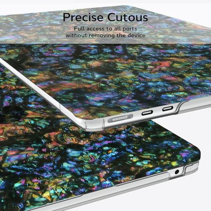 B BELK Compatible with MacBook Air 13 inch Case M5 2026-2022 M4 M3 M2 A3449 A3240 A3113 A2681, Plastic Hard Shell+Keyboard Cover+Screen Protector for MacBook Air 13.6 inch Case, Shiny Abalone Pearl - color: Shiny Abalone Pearl