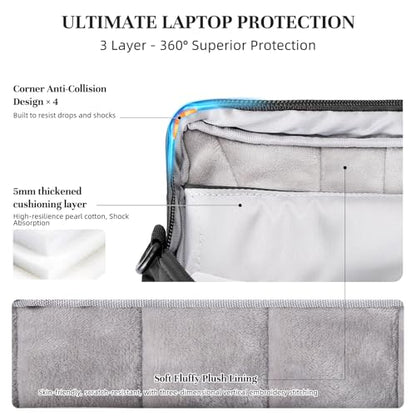 Timeet 17.3 Inch Laptop Bag for Men Women, Lightweight & Water-Resistant Computer Bag Laptop Briefcase with Shoulder Strap - color: Ink Black
