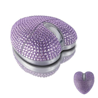 elec Space Wireless Bluetooth Mouse, Silent and Stylish Heart-Shaped Mouse for Laptop, PC - 10m Range (Purple) - color: Purple