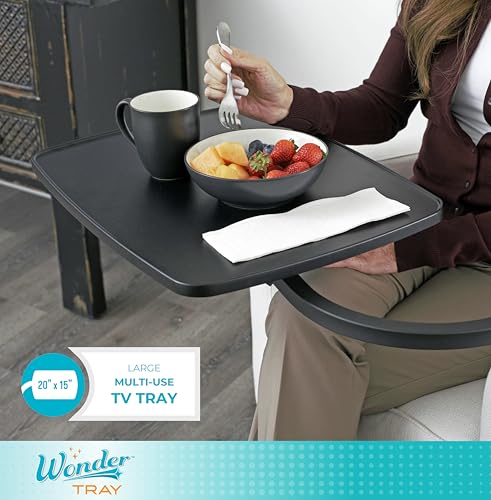 Stander Wonder Tray, Adjustable Swivel Table, Large Laptop Stand, Couch Desk, Side Tables & Gaming Bench, TV-Trays for Eating on Couches, Chairs, Recliners, Black - color: Black, size: Large