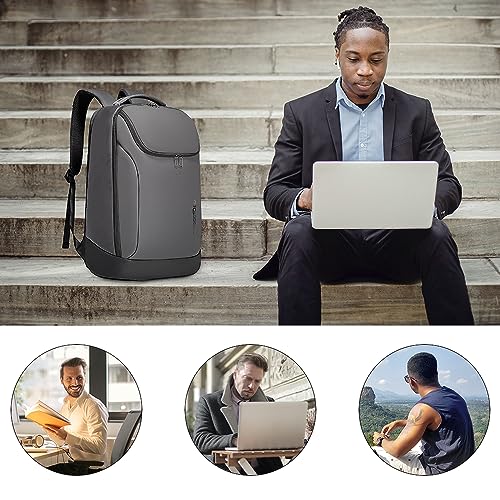 FUTURE AESTHETICS Business Smart Backpack Waterproof for women,men,Fight Approved Durable Backpack suitable as overnight and travel backpack (Grey) - color: Grey