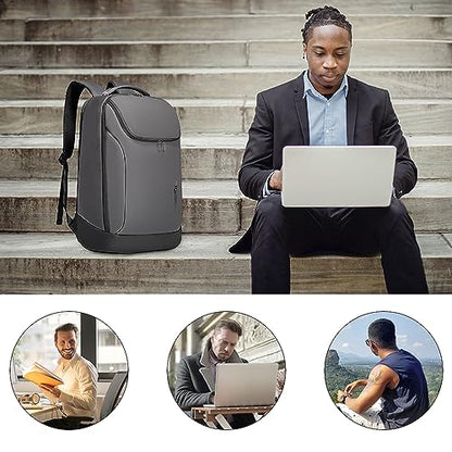 FUTURE AESTHETICS Business Smart Backpack Waterproof for women,men,Fight Approved Durable Backpack suitable as overnight and travel backpack (Grey) - color: Grey