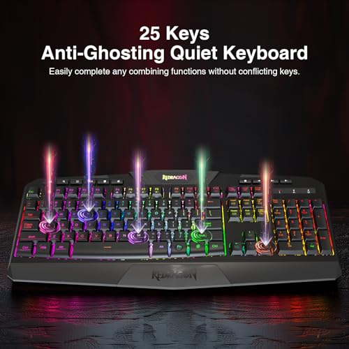 Redragon K503 Wireless Gaming Keyboard, 3-Mode (2.4G/BT/USB), RGB LED Backlit, Multimedia Keys, Fully Programmable Silent Membrane Keyboard with Wrist Rest for Windows PC Games (Black) - color: Blue-Black