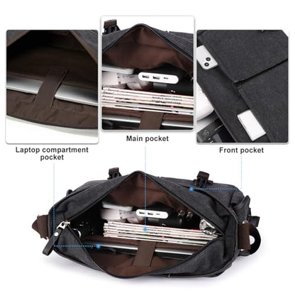 Messenger Bag Men,Waterproof Crossbody Bag,Satchel Shoulder Bag | Waterproof - color: A-black-large