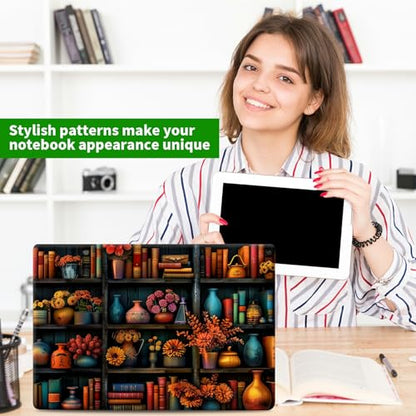 Laptop Skin Sticker Decal, Universal Protective Cover Fit 12 13 14 15.6 Inch Notebook, Reusable Water-Resistant Vinyl Decal w/ 2 Wrist Pads for Business Travel Office, Library Books - color: Library Books