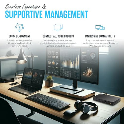 Lenovo 40AN0135US Thunderbolt 3 Dock Gen 2 - Thinkpad Docking Station | Thunderbolt 3/USB-C Ports, Dual 4K 2×HDMI & 2×DP, 135W Power Delivery, 4×USB 3.1 Gen2, RJ45 Ethernet, Audio, Security Lock