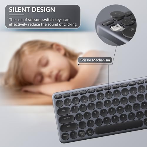 Keychron B4 Pro Ultra-Slim 96% Wireless Keyboard, Bluetooth/2.4 GHz/Wired Connection Keyboard with Numpad, Launcher, Up to 300 Hours Battery Compatible with Mac Windows Linux - Space Gray - color: Space Gray