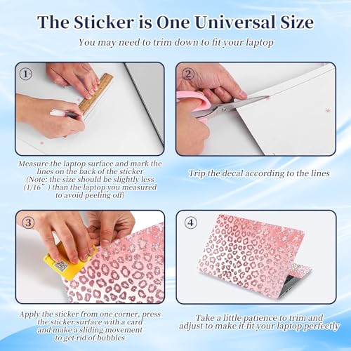 Universal Laptop Protective Skin,Trim-to-Fit Vinyl Sticker for 13–16 Inch Laptop,MacBook,Tablet & Notebook,Scratch-Proof Waterproof Cover,Pink Leopard Print - color: Pink Leopard Print