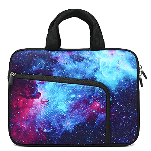 11 11.6 12 12.1 12.5 inches Laptop Sleeve Chromebook Case Ultrabook Case Notebook Sleeve PC Messenger Bag Tablet Case Neoprene Handle Sleeve for Adult Men Women, Two Pockets (Galaxy) - color: Galaxy, size: For 11" 11.6" 12" 12.1" 12.5 Inch