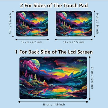 Universal Laptop Skin Sticker with 2 Wrist Pad Skins, Waterproof Scratch Resistant Vinyl Laptop Cover Decal, Cut to Fit for 11–15.6 Inch MacBook HP Dell Lenovo, Lake of Secrets - color: Lake Of Secrets