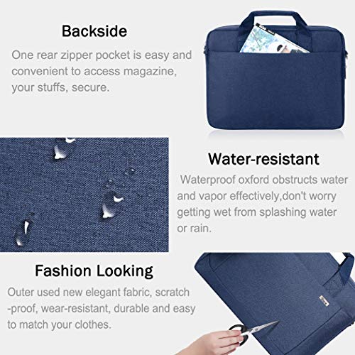 Voova 15.6-15 Inch Laptop Bag, Computer Bag, MacBook Bag, Blue | Expandable splash-proof laptop messenger bag with removable strap; fits notebooks, MacBook, HP, Dell, Lenovo and Asus - color: Blue, size: 14-15.6 Inch