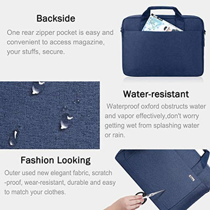 Voova 15.6-15 Inch Laptop Bag, Computer Bag, MacBook Bag, Blue | Expandable splash-proof laptop messenger bag with removable strap; fits notebooks, MacBook, HP, Dell, Lenovo and Asus - color: Blue, size: 14-15.6 Inch