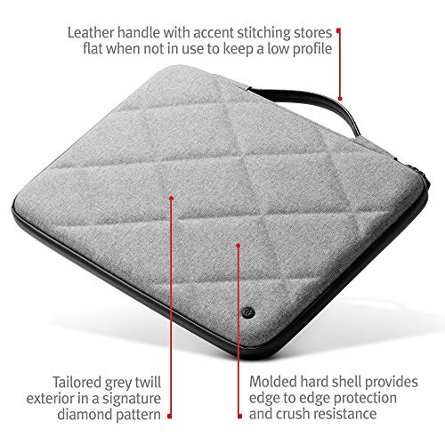 Twelve South Suitcase for 16 inch MacBook Pro (2019 – 2020)| Tailored Protective Rigid Case with Interior Pocket and Leather Handle - size: 16 Inch Laptop