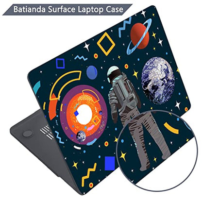 Batianda Case for 12.4" Microsoft Surface Laptop Go 3 2023 Release/Surface Laptop Go 2 (2022), Designed Clear Protective Plastic Hardshell & Keyboard Cover & Screen Protector, Astronaut - color: Astronaut