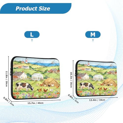 Cute Spring Scene Green Waterproof Laptop Sleeves 14-16 Inch Padded Quilted Laptop Protector Bag Notebook Case - color: Cute Spring Scene Green, size: Large