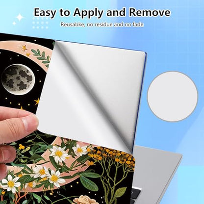 Universal Laptop Skin Sticker Decal for 11.6”12" 13" 13.3" 14" 15" 15.4" 15.6" Reusable Waterproof Scratch-Scratch Resistant Protective Vinyl Laptop Notebook Skin Stickers - Moon Floral Flower - color: Moon Floral Flower