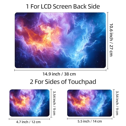 Universal Laptop Skin Sticker Decal, 12"-15.6" Aesthetic Vinyl Wrap, Cosmic Nebula Galaxy Waterproof Notebook Cover Art Protector for MacBook HP Dell Lenovo, Fits 13" 14" 15" 15.6" - color: Cosmic Nebula Galaxy