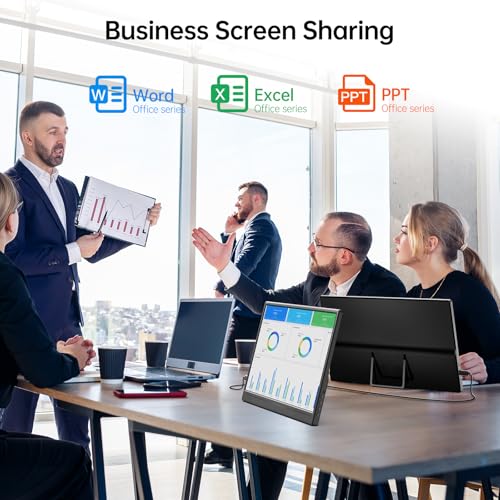 Yxk Portable Monitor 15.6 Inch 1080P 60Hz IPS HDR Ultra-Slim Travel Monitor with Dual Speakers USB-C HDMI Second Screen for Laptop PC Mac Phone Xbox PS4/5 Switch, VESA Kickstand, Zero Frame Gaming - size: 15.6