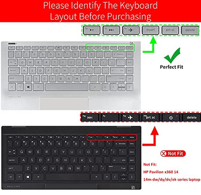 Keyboard Cover for HP Laptop 14/HP Pavilion 14-dq 14-cf/fq 14t-dq300/dq200 14-dq0052dx 14-dq5043cl 14-dq2078wm 14-dq0055dx 14-dq0002dx 14-dq1040wm 14-dq0057nr 14-dq2053cl dq1059wm dq1035cl Skin, Green - color: Ombre Green