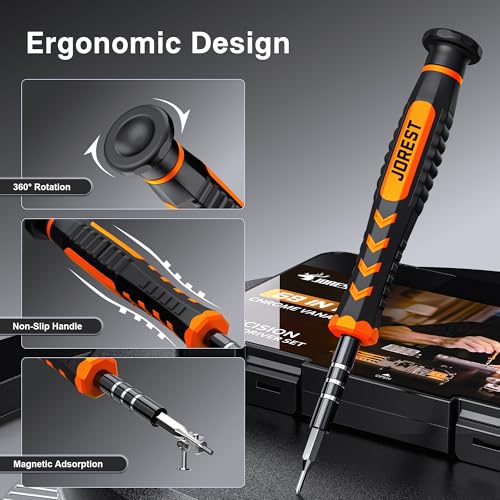JOREST 59Pcs Small Precision Screwdriver Set with Torx T5, T6, T8, Mini Repair Tool Kit for Macbook, Computer, Laptop, iPhone, PS4 PS5, Xbox, Switch, Eyeglasses, Watch, PC, Ring Doorbell, Electronic | Magnetic Electronic Repair Tool Kit for Macbook, Compu