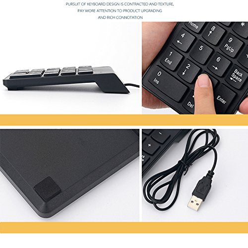 Kadaon Numeric Keypad,USB Keypad, USB 18 Key Number Numeric Keypad Keyboard for Laptop/Notebook PC Computer