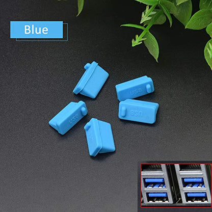 10PCS Universal Computer Anti Dust Stopper/Plug, General Laptops Soft Silicone Dustproof Cover, Notebook Laptop PC Computer Accessories, Anti-dust Stopper-USB3.0 Green Silicone - color: USB3.0 Green Silicone