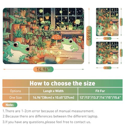 12.1-15.6 Inch Laptop Skin Decal - Universal Reusable Vinyl Laptop Cover Sticker, Waterproof Art Decal Protector - Frog & Mushroom - color: Frog & Mushroom