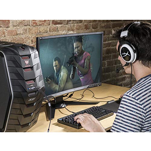 PC Splitter Cable for HyperX Cloud II, Alpha, Stinger, Core & Astro A10 A40 | 12-Inch Audio Y-Adapter for Turtle Beach Recon 70, SteelSeries and Sennheiser Game Headphones