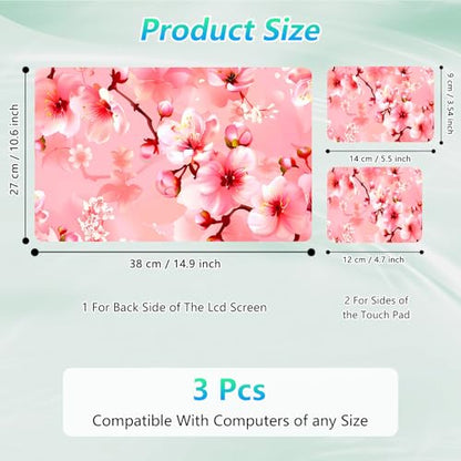 Laptop Skin Sticker Decal 12"-15.6" Universal Laptop/Notebook/Netbook Vinyl - Waterproof Scratch Resistant,Fits HP Dell Lenovo MacBook,2 Free Wrist Pads,Easy Apply & Remove,Cherry Blossom Pink - color: Cherry Blossom Pink