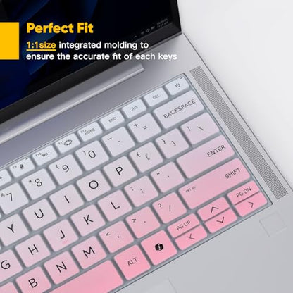 Keyboard Cover Skin for 2026 2025 HP EliteBook 6/8 G1q G1i G1a G1aN G1ah,HP EliteBook 640 645 G11 14, HP EliteBook 1040 G11 14 Inch Laptop Accessories Protector(Not Fit 1040 640 645 G10), Gradual Pink - color: Gradual Pink