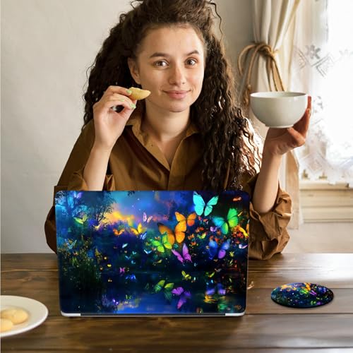 Laptop Skin Sticker Decal 15.6 Inch,12 13 13.3 14 15 15.6 in Laptop Netbook Skins for Notebook,Art Decal Removable Waterproof Scratch Resistant,Universal Vinyl Cover,Colorful Butterfly - color: Colorful Butterfly
