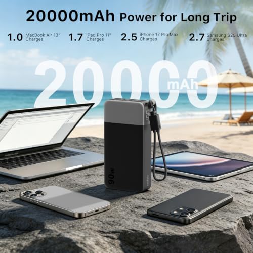 NOBIS Power Bank 90W 20000mAh Laptop Portable Charger - color: Black