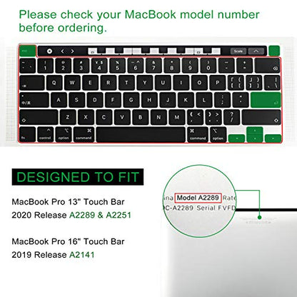 Allinside Soft Silicone Keyboard Cover for MacBook Pro 13 inch (A2338 M1 A2251 A2289, 2020–2023) & MacBook Pro 16 inch (A2141, 2019–2020) with Touch Bar & Touch ID, US Layout, Ombre Blue Pink - color: 03 Ombre Blue Pink, size: 2019-2020 Macbook Pro 13/16