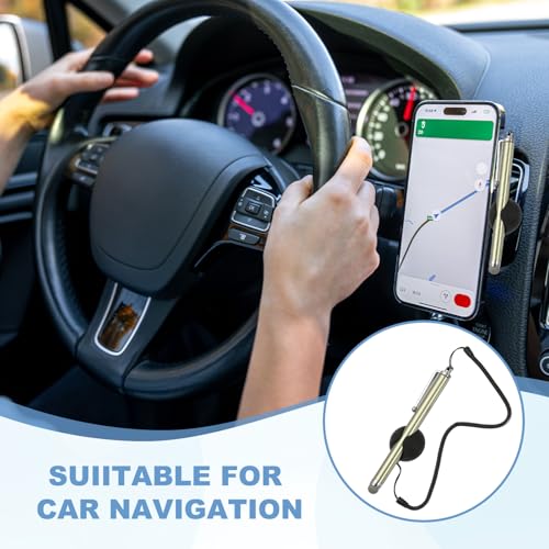 PATIKIL 2 Pcs Screen Capacitive Pen with Spring Rope Fixing Dock High Sensitivity for Mobile Phone Car Navigation GPS POS Tablet Laptop, Orange - color: Orange