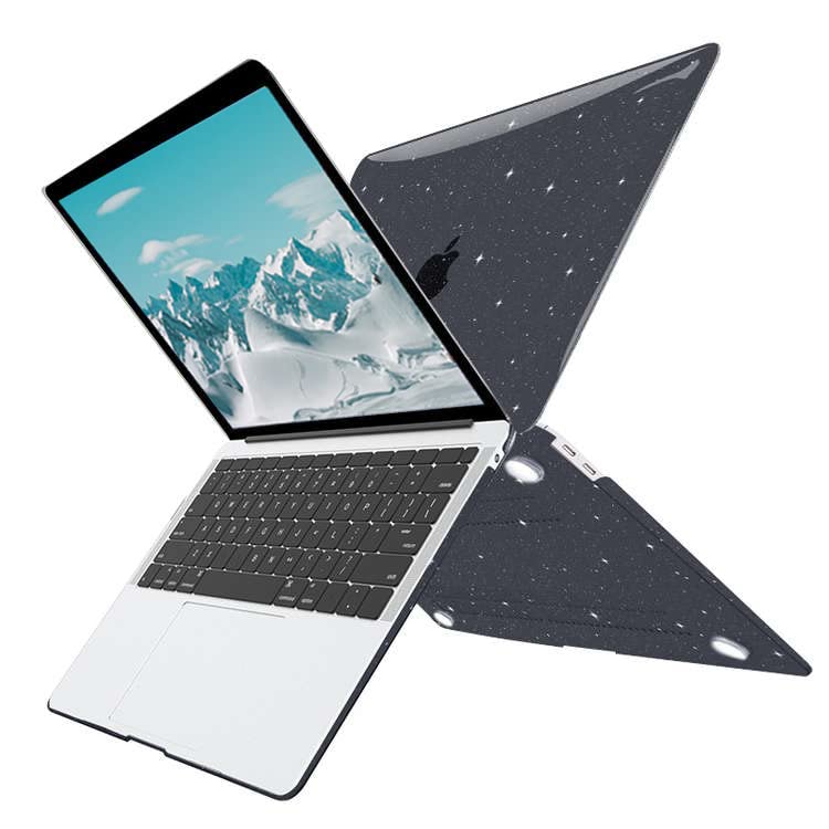 G JGOO for MacBook Air 13 inch Case 2021 2020-2018 M1 A2337 A2179 A1932 | Glitter Protective Plastic Hard Shell for MacBook Air 13.3 inch Case + Keyboard Cover + Screen Protector, Sparkly Black - color: Black